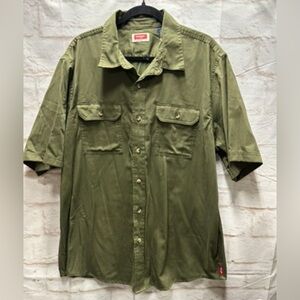 Wrangler green s/s‎ button up shirt men’s XL